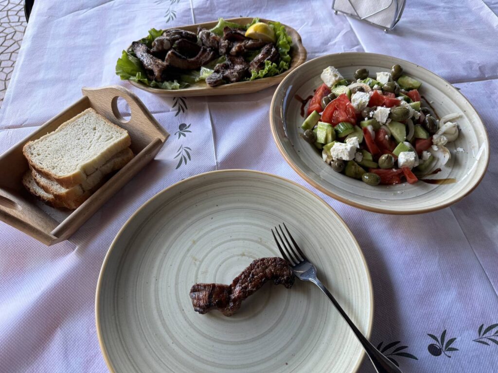 Barbecued meat and Greek salad tend to be pretty popular