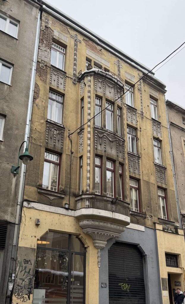 Partly damaged building