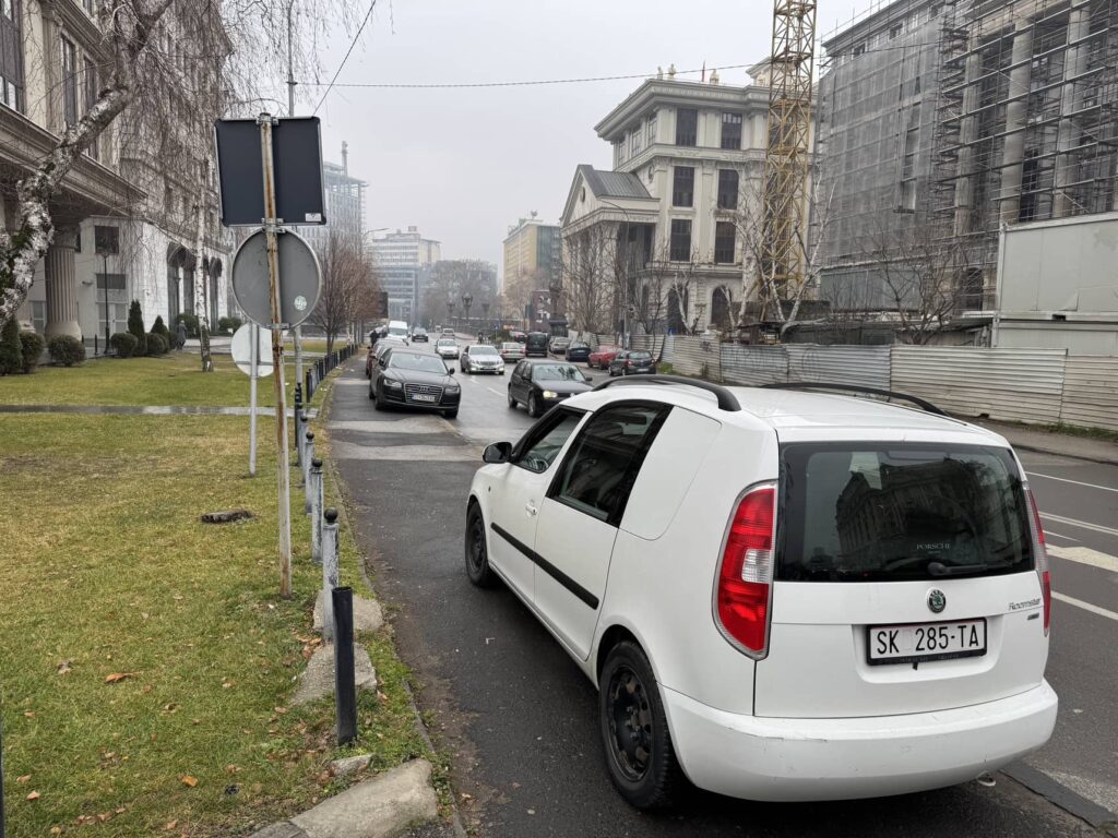 Park on the sidewalk