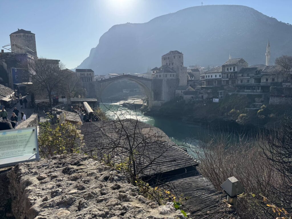 The rebuilt old bridge in Mostar