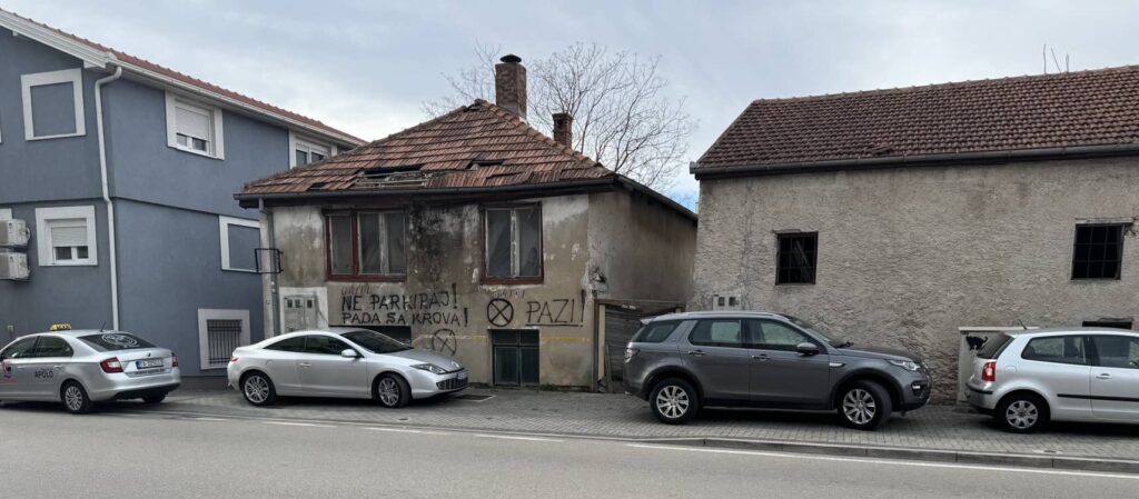 Parking on the sidewalk