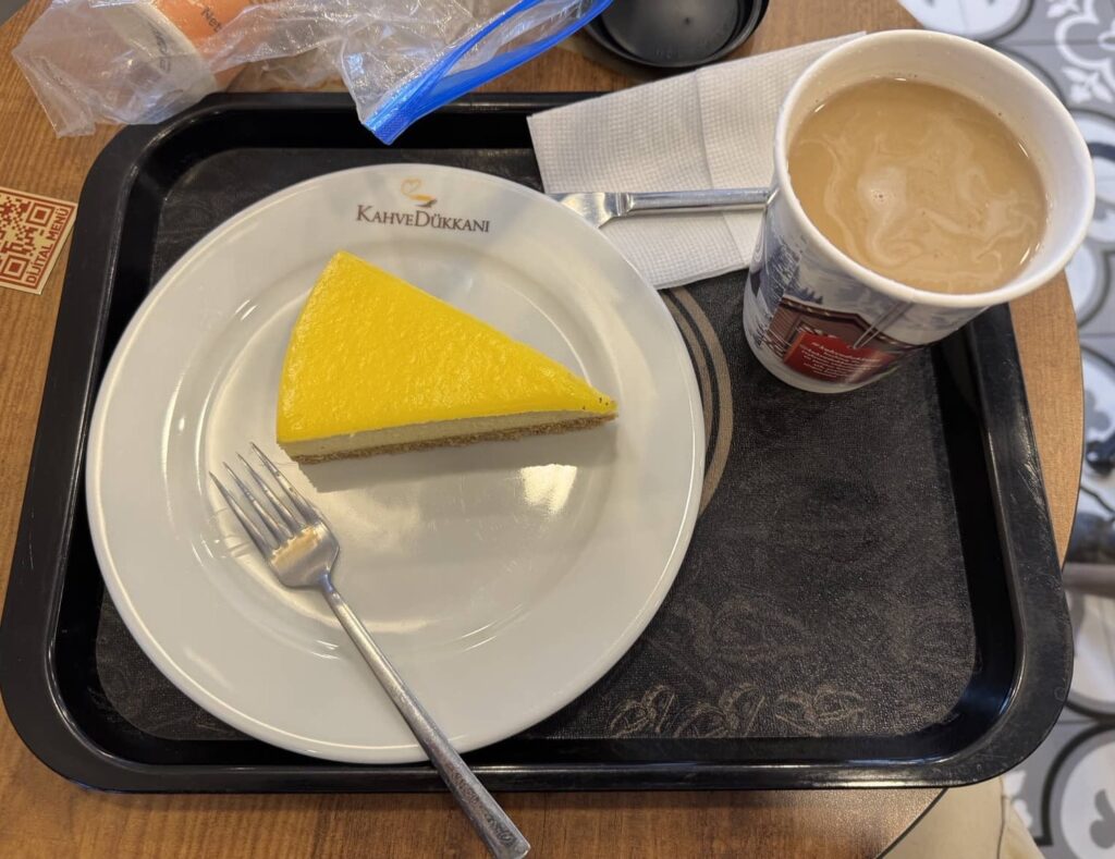 Coffee and lemon cake as istanbul food