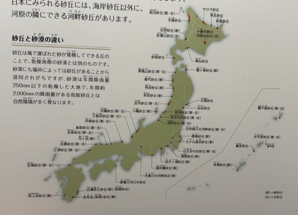 Dunes map of Japan