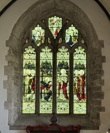 Green stained glass windows