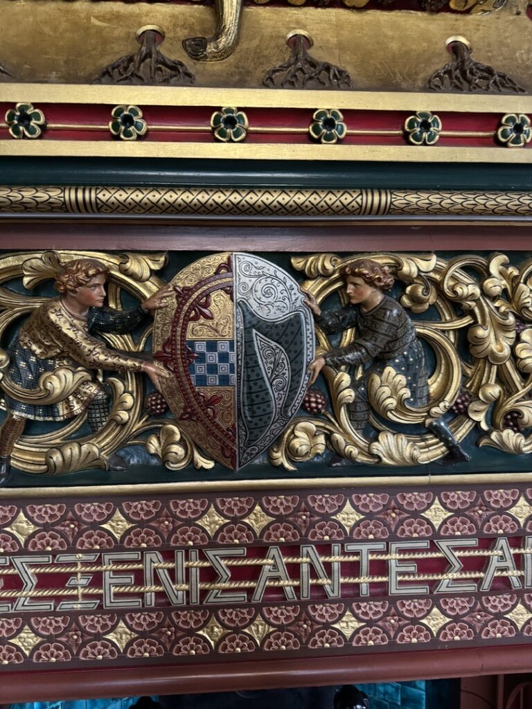 Family shield over the fireplace